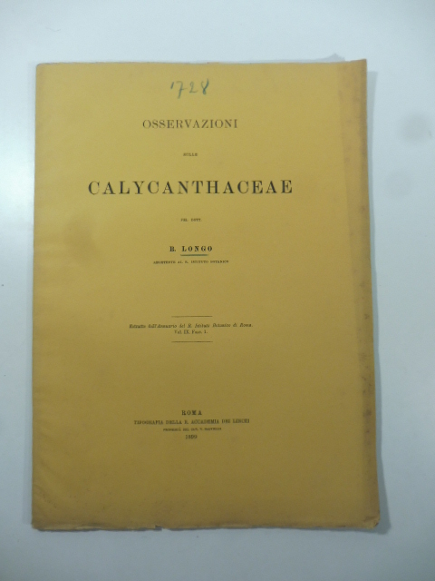 Osservazioni sulle calycanthaceae